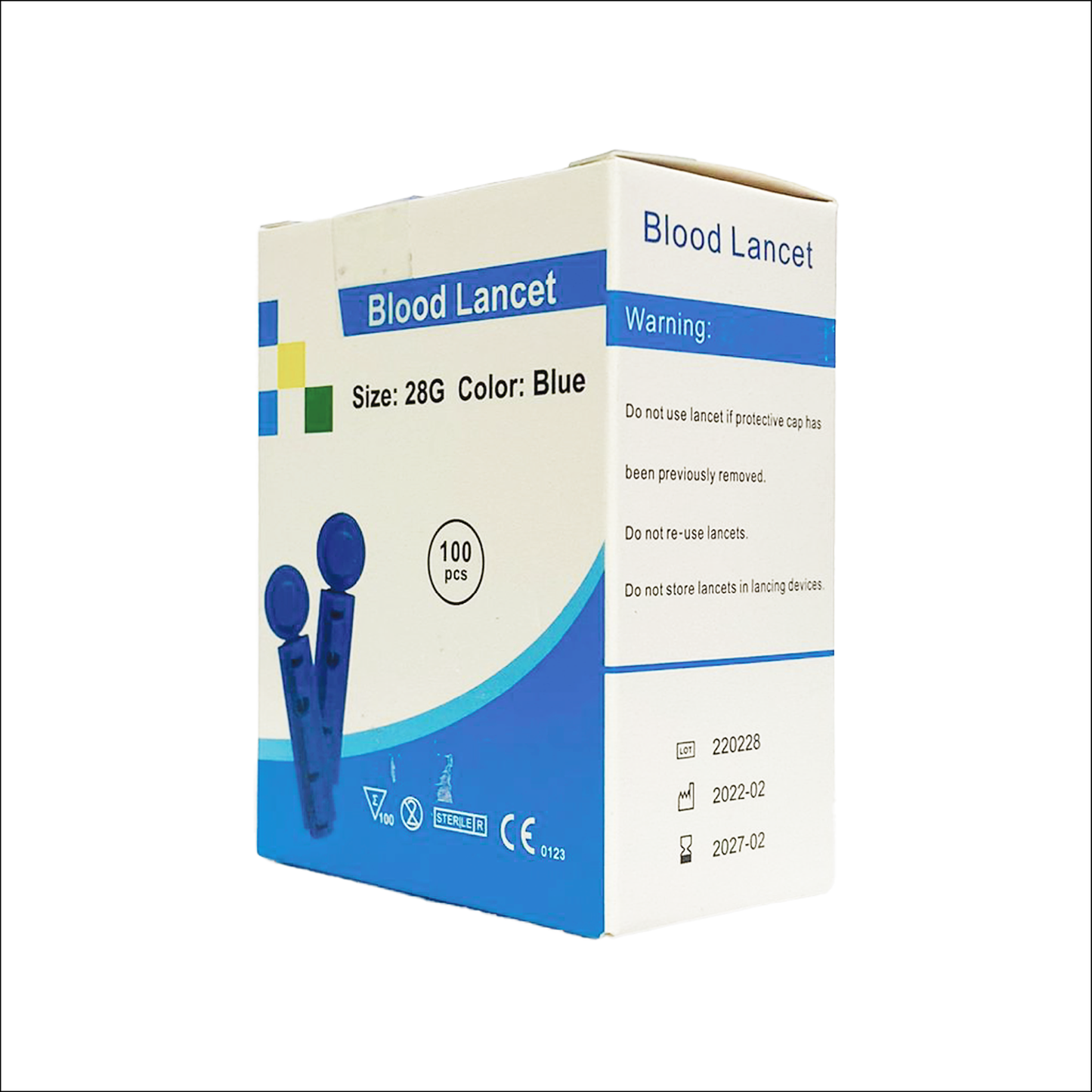 28G Blood Lancet Blue