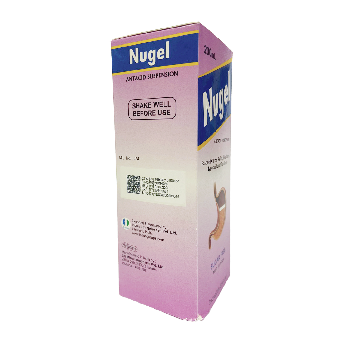 Nugel Antacid Suspension 200ml