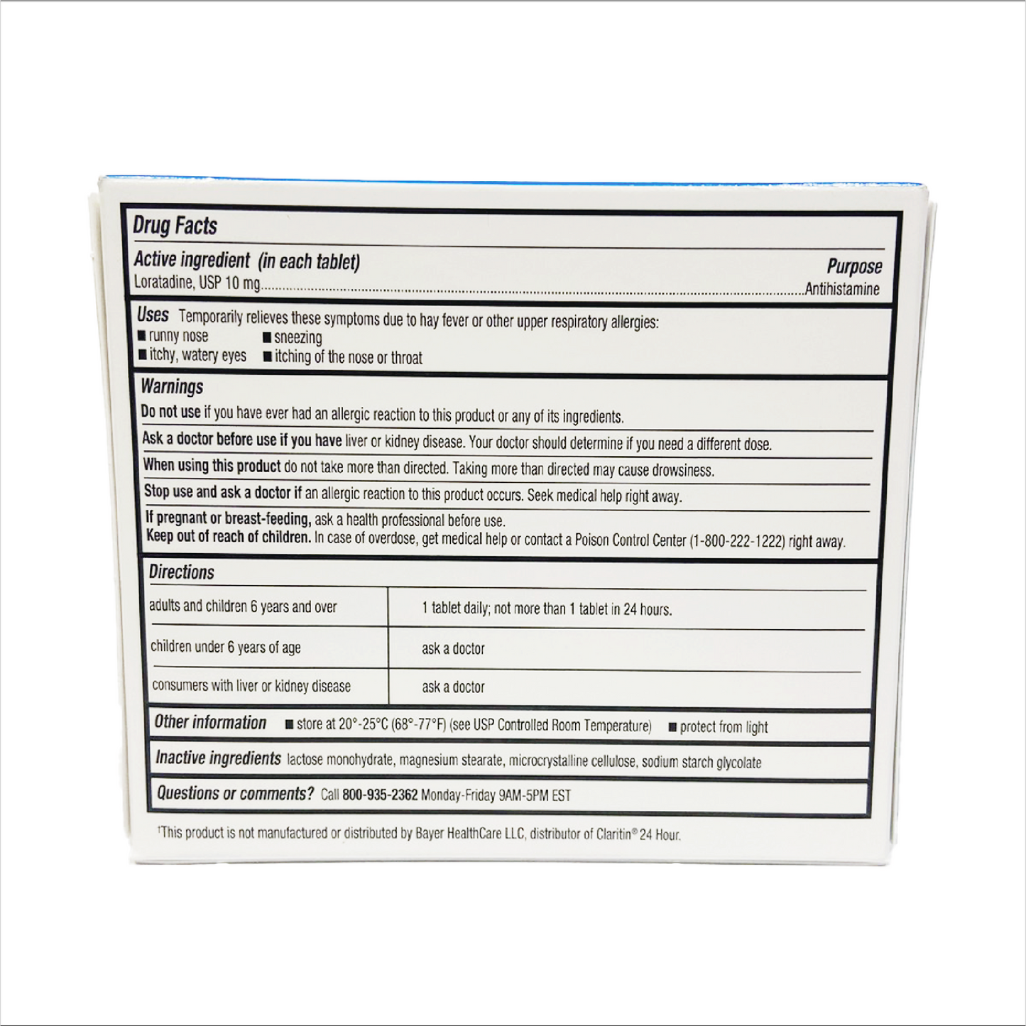 QC Loratadine 10mg Tablets Allergy Relief