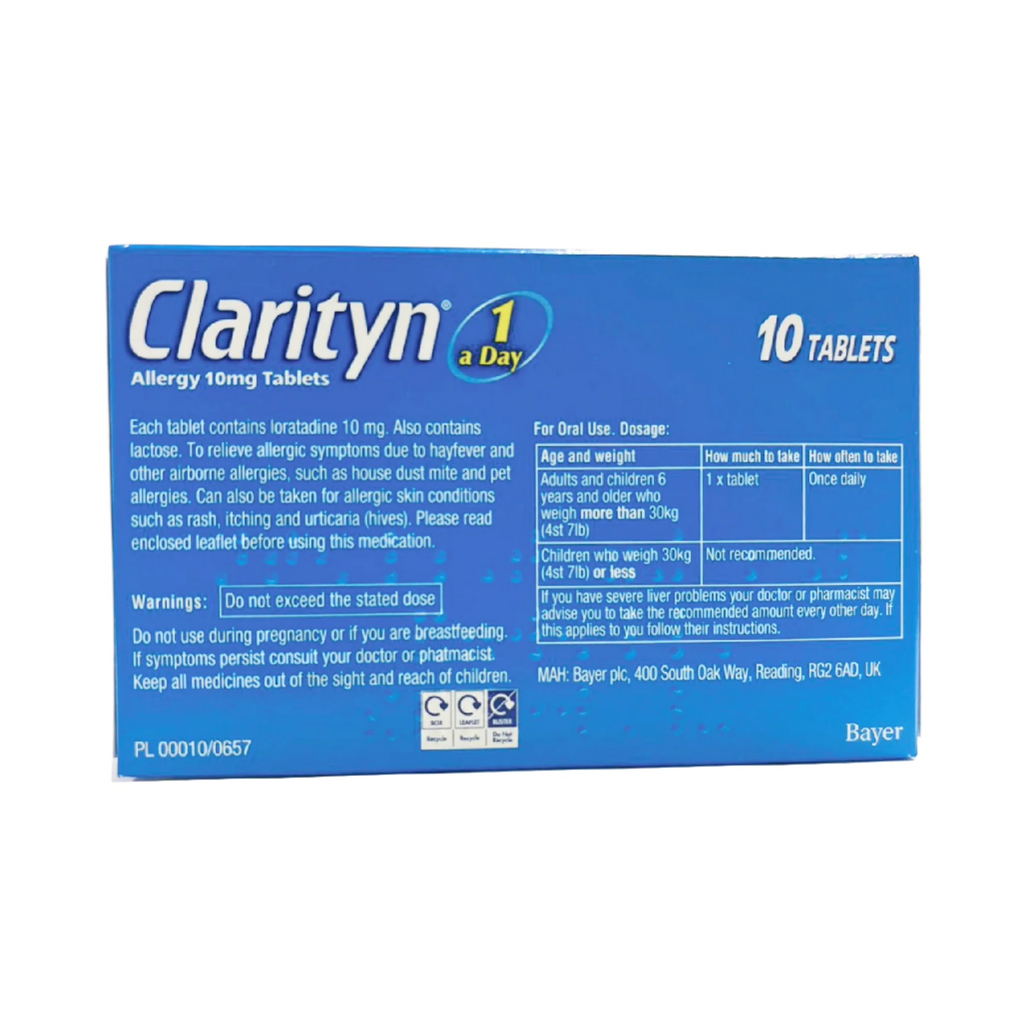 Clarityn Allergy 10mg Tablets Loratidine