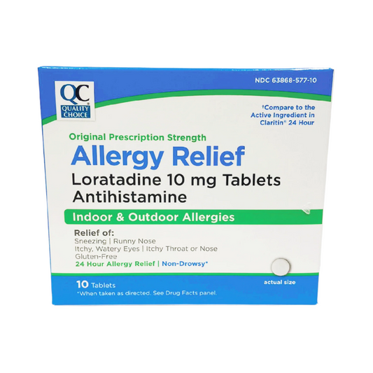 QC Loratadine 10mg Tablets Allergy Relief