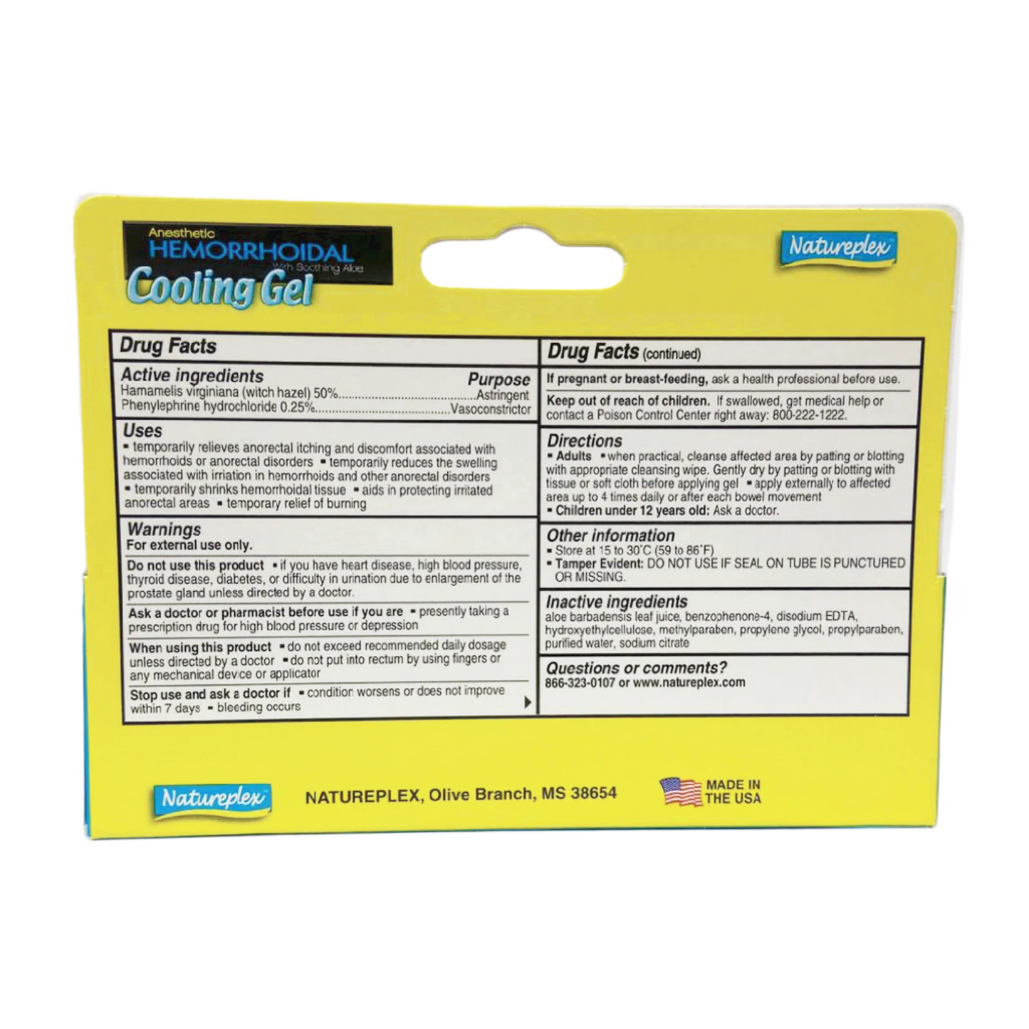Anesthetic Hemorrhoidal Cooling Gel with Soothing Aloe