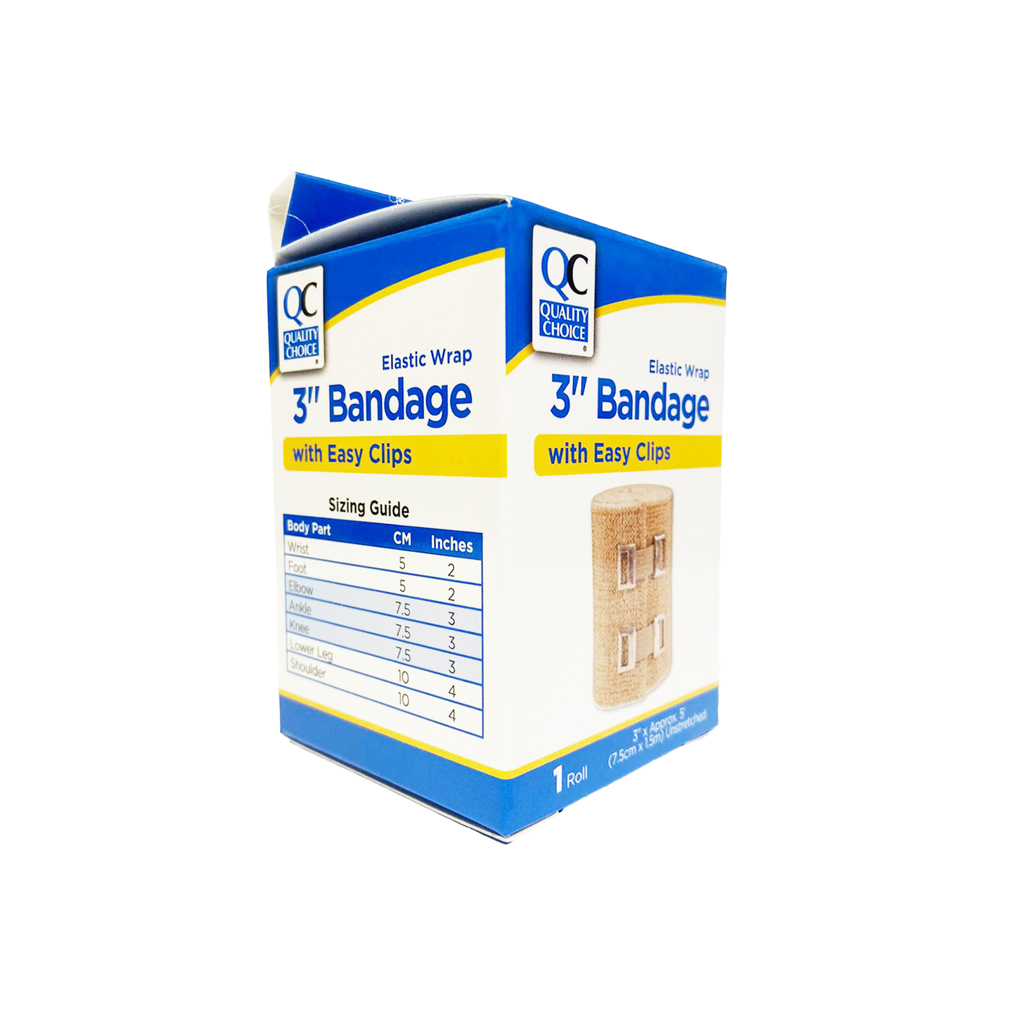 QC Elastic Bandage with Easy Clips 3"