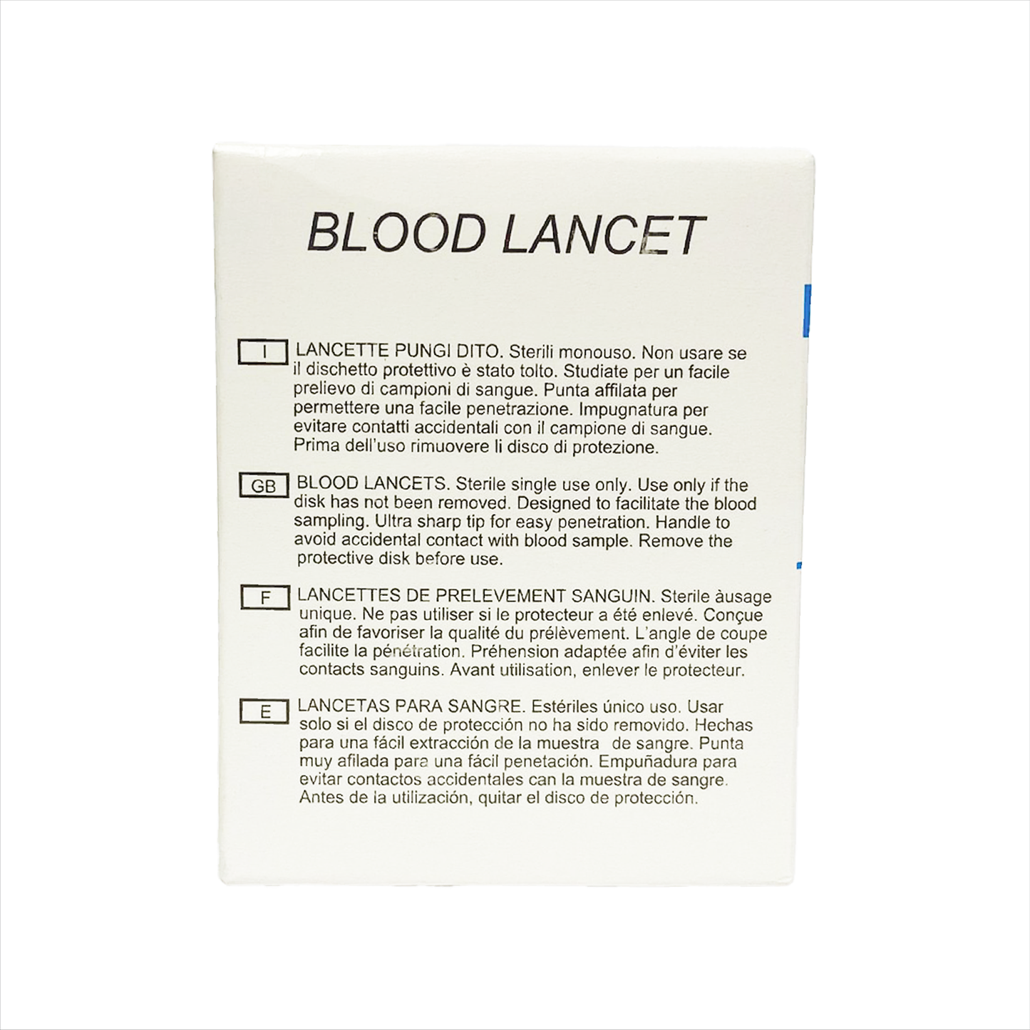28G Blood Lancet Blue