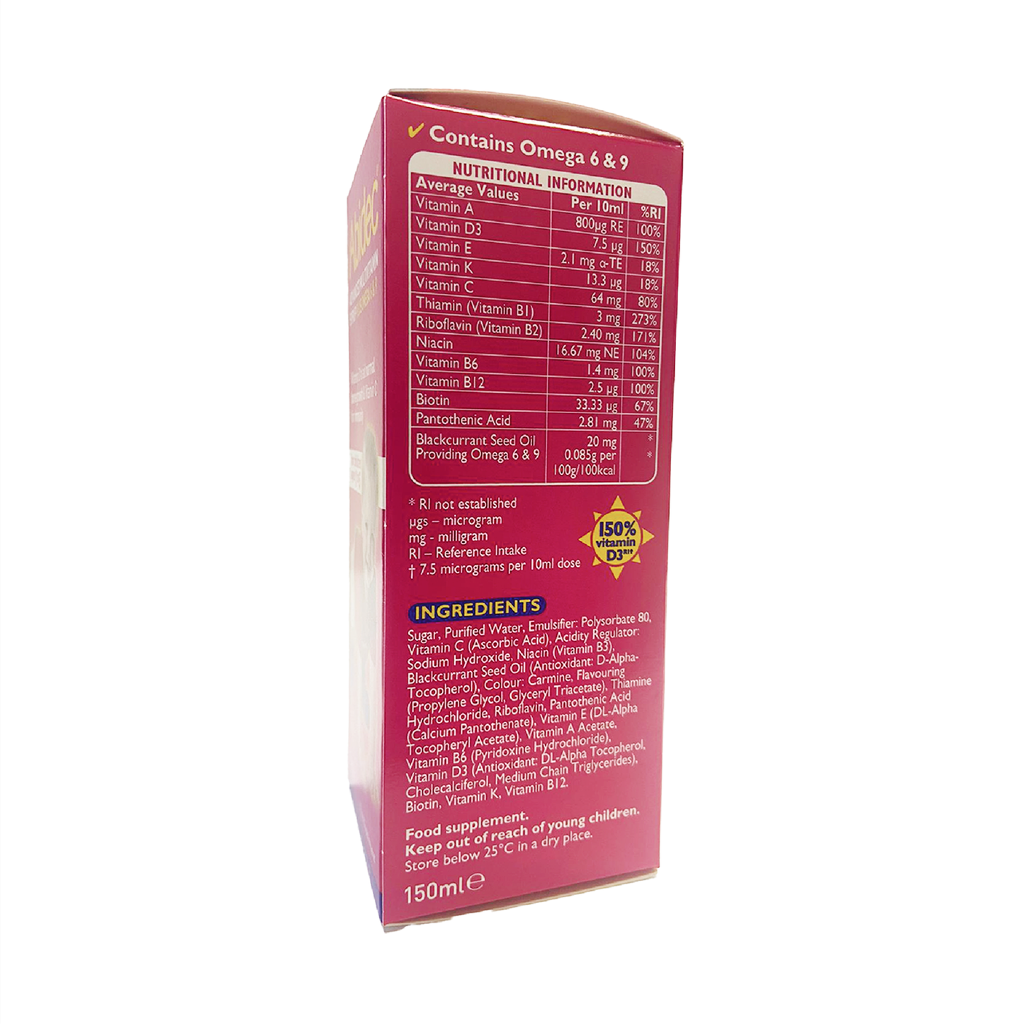 Abidec Multivitamin Syrup Rasberry 150ml