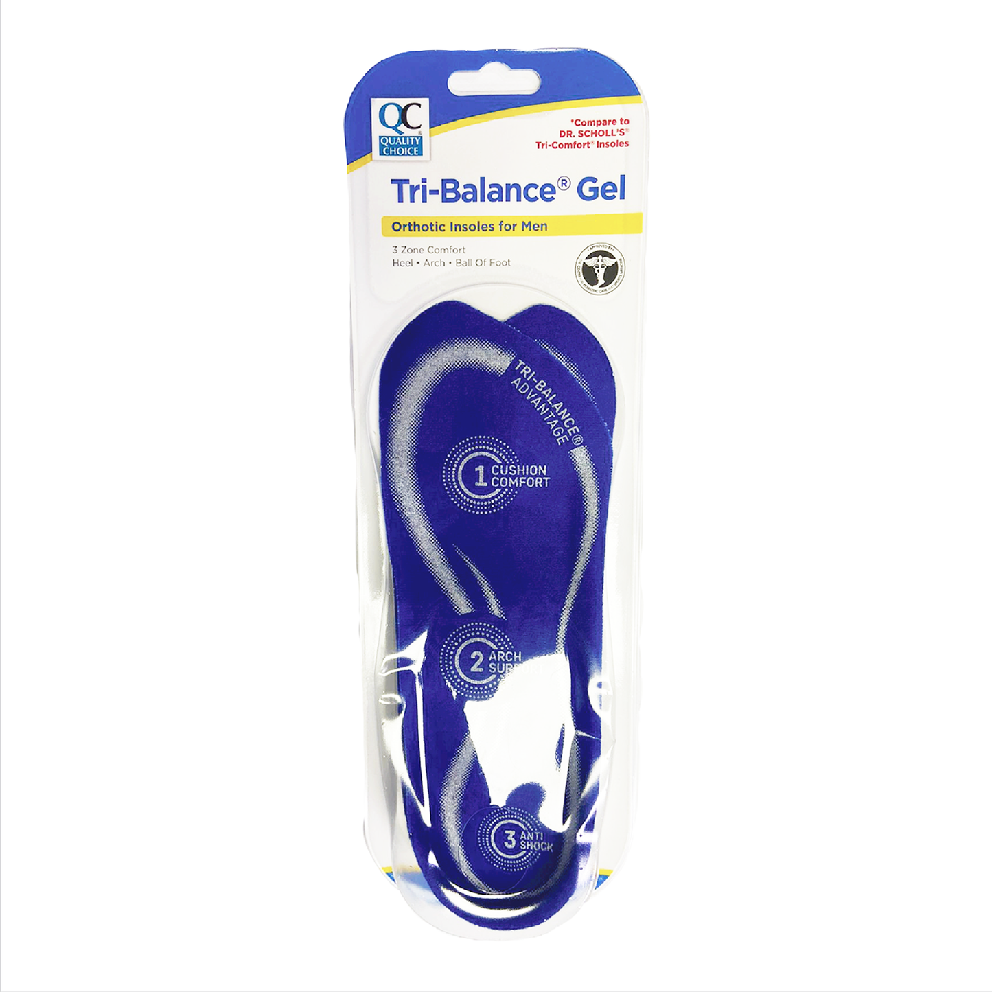 Tri-Balance Gel Orthotic Insoles for Men