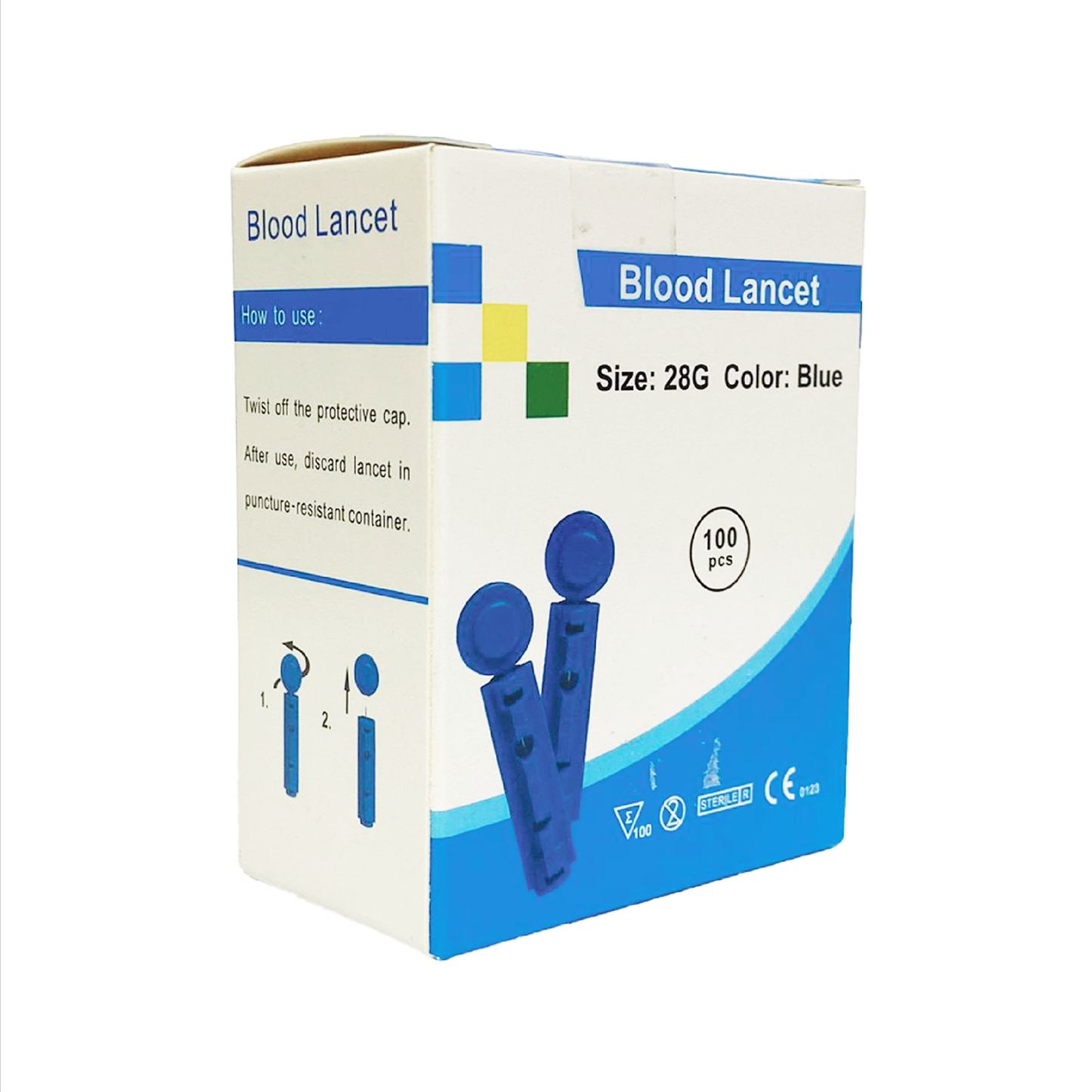 28G Blood Lancet Blue