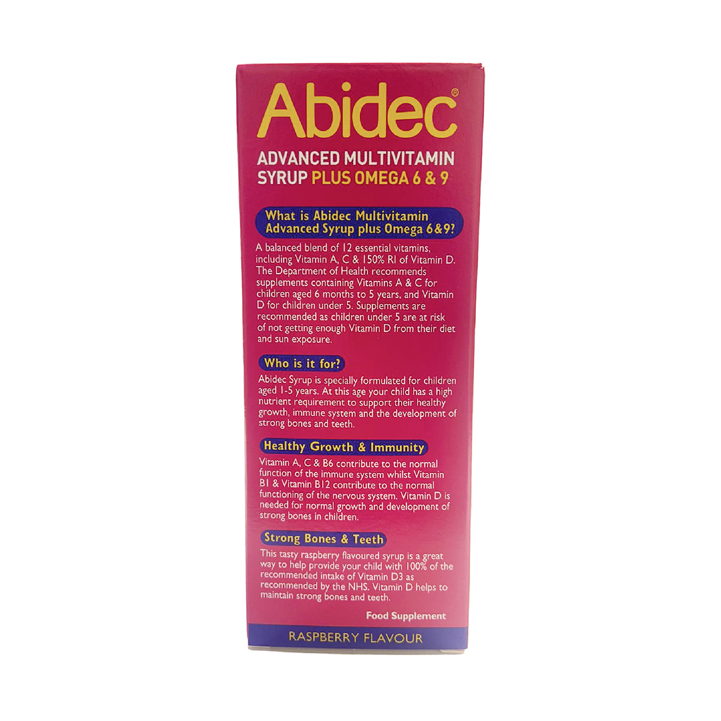 Abidec Multivitamin Syrup Rasberry 150ml