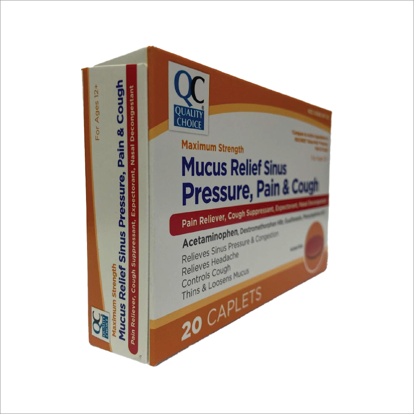 QC Mucus Relief Sinus Pressure, Pain & Cough