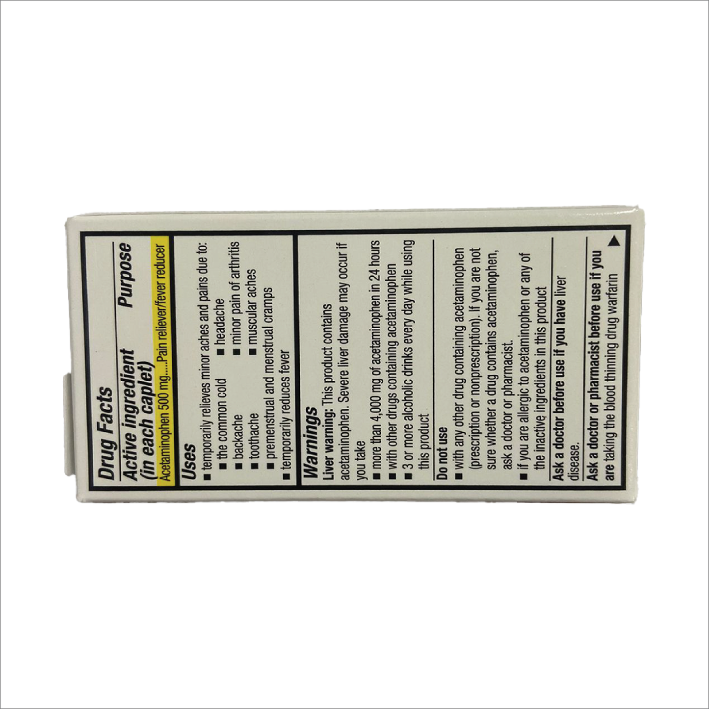 QC Acetaminophen 500mg