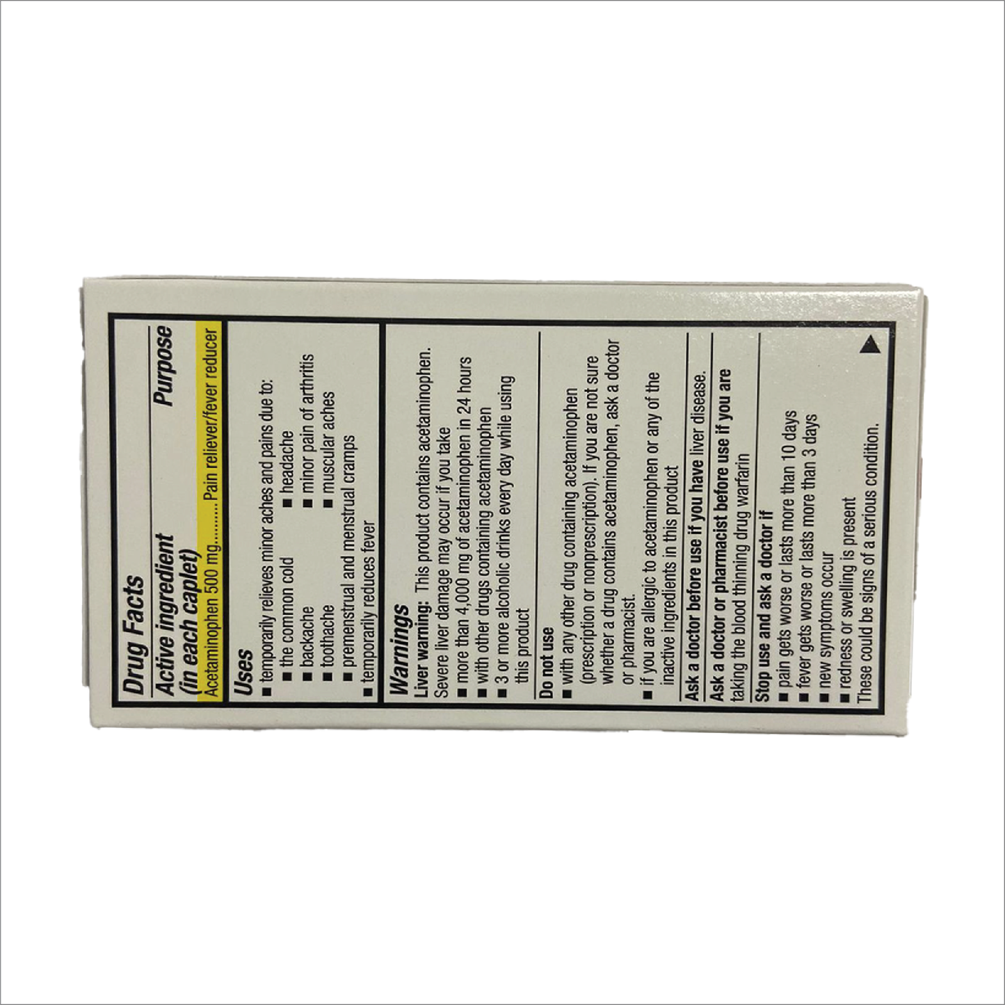 QC Acetaminophen 500mg